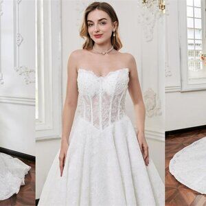 Darius Cordell - WT4749 strapless corset a-line wedding gown